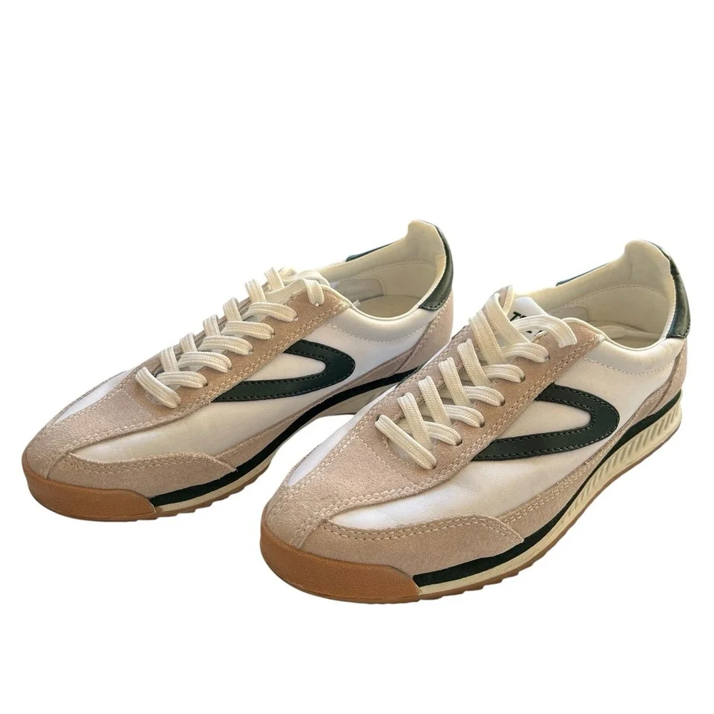 Tretorn Rawlins 2.0 Women Sneaker White Green Beige Suede Retro Casual Shoes 7.5